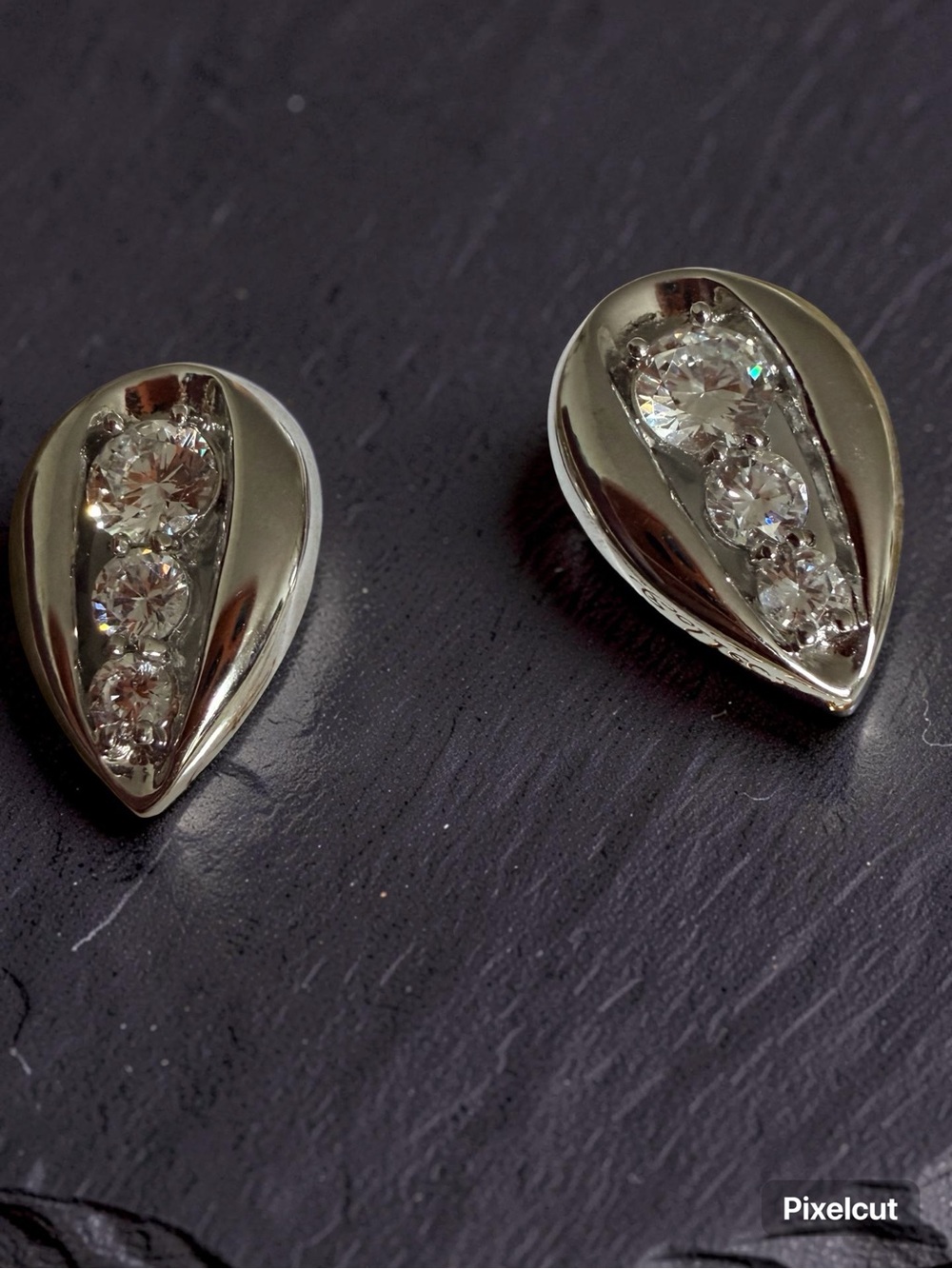 Brand new Fifth Avenue Collection Silver Teardrop Swarovski clip Earrings